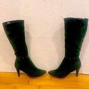 Forest Green Faux Suede Knee-High fashion Boots Size 8
